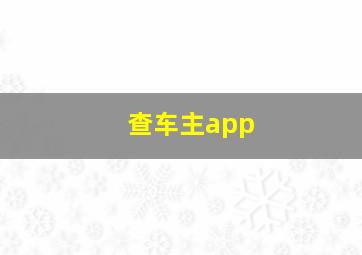 查车主app