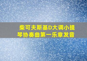 柴可夫斯基D大调小提琴协奏曲第一乐章发音