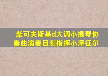 柴可夫斯基d大调小提琴协奏曲演奏目测指挥小泽征尔