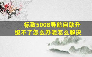 标致5008导航自助升级不了怎么办呢怎么解决