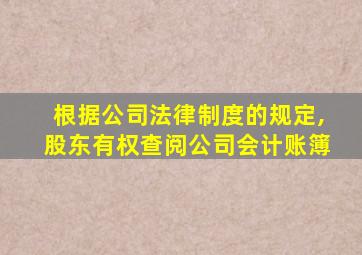 根据公司法律制度的规定,股东有权查阅公司会计账簿