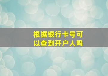 根据银行卡号可以查到开户人吗