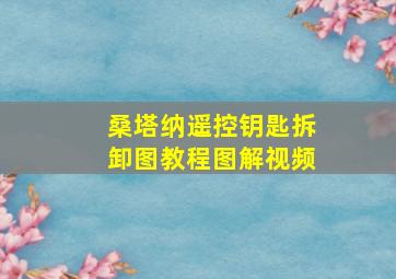 桑塔纳遥控钥匙拆卸图教程图解视频