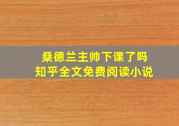 桑德兰主帅下课了吗知乎全文免费阅读小说