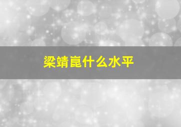 梁靖崑什么水平