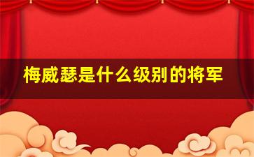 梅威瑟是什么级别的将军