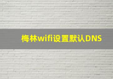 梅林wifi设置默认DNS