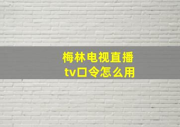 梅林电视直播tv口令怎么用