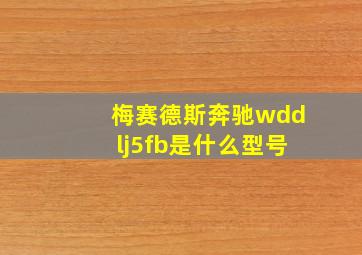 梅赛德斯奔驰wddlj5fb是什么型号