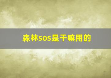 森林sos是干嘛用的