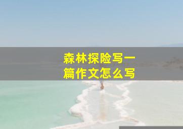 森林探险写一篇作文怎么写