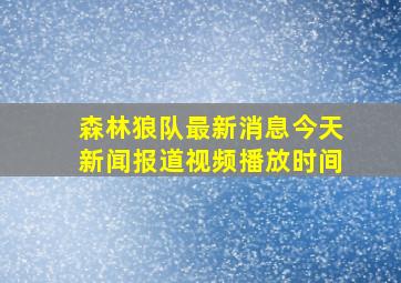 森林狼队最新消息今天新闻报道视频播放时间