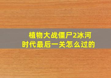 植物大战僵尸2冰河时代最后一关怎么过的