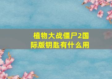 植物大战僵尸2国际版钥匙有什么用