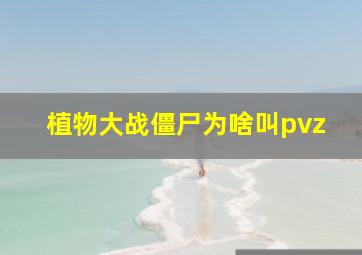 植物大战僵尸为啥叫pvz