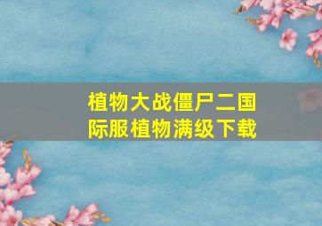 植物大战僵尸二国际服植物满级下载