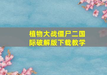 植物大战僵尸二国际破解版下载教学