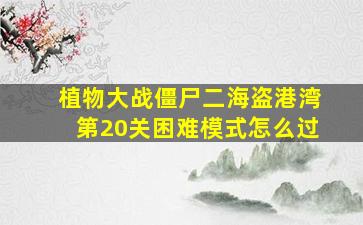 植物大战僵尸二海盗港湾第20关困难模式怎么过