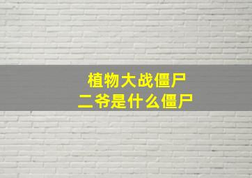 植物大战僵尸二爷是什么僵尸