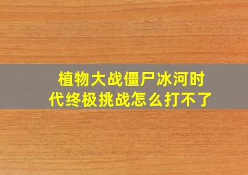 植物大战僵尸冰河时代终极挑战怎么打不了