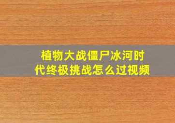 植物大战僵尸冰河时代终极挑战怎么过视频