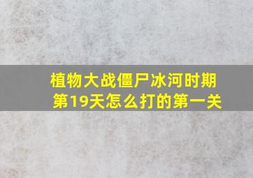 植物大战僵尸冰河时期第19天怎么打的第一关