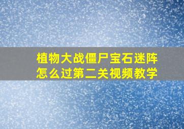 植物大战僵尸宝石迷阵怎么过第二关视频教学