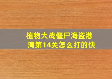 植物大战僵尸海盗港湾第14关怎么打的快