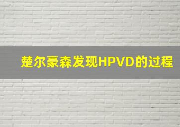 楚尔豪森发现HPVD的过程