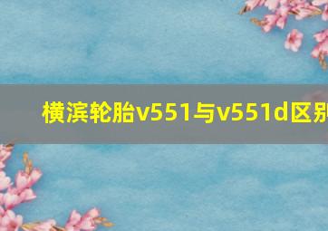 横滨轮胎v551与v551d区别