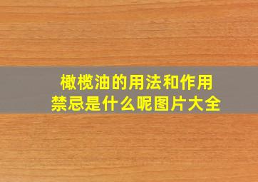 橄榄油的用法和作用禁忌是什么呢图片大全