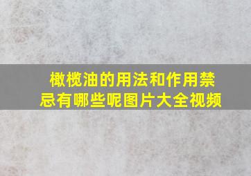 橄榄油的用法和作用禁忌有哪些呢图片大全视频