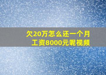 欠20万怎么还一个月工资8000元呢视频