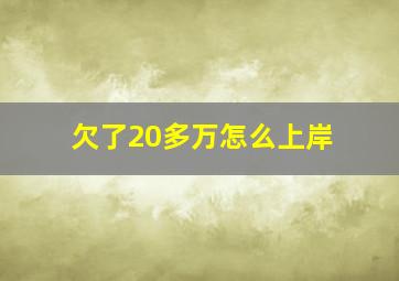 欠了20多万怎么上岸