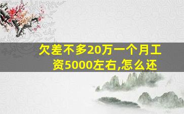 欠差不多20万一个月工资5000左右,怎么还