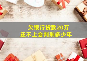 欠银行贷款20万还不上会判刑多少年