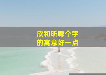 欣和昕哪个字的寓意好一点