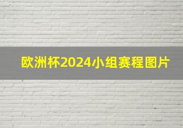 欧洲杯2024小组赛程图片