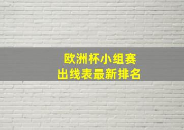 欧洲杯小组赛出线表最新排名