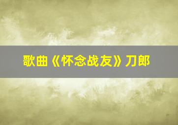 歌曲《怀念战友》刀郎