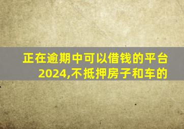 正在逾期中可以借钱的平台2024,不抵押房子和车的