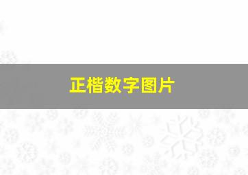 正楷数字图片