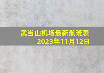 武当山机场最新航班表2023年11月12日