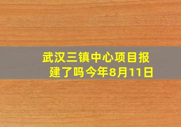 武汉三镇中心项目报建了吗今年8月11日