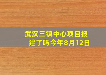 武汉三镇中心项目报建了吗今年8月12日