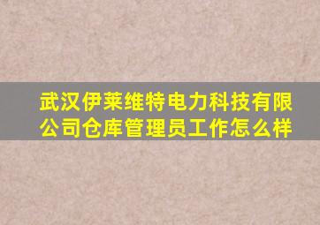 武汉伊莱维特电力科技有限公司仓库管理员工作怎么样