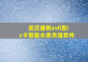 武汉盛帆svil型ic卡智能水表充值软件