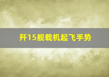 歼15舰载机起飞手势