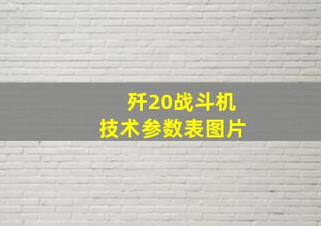 歼20战斗机技术参数表图片