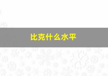 比克什么水平